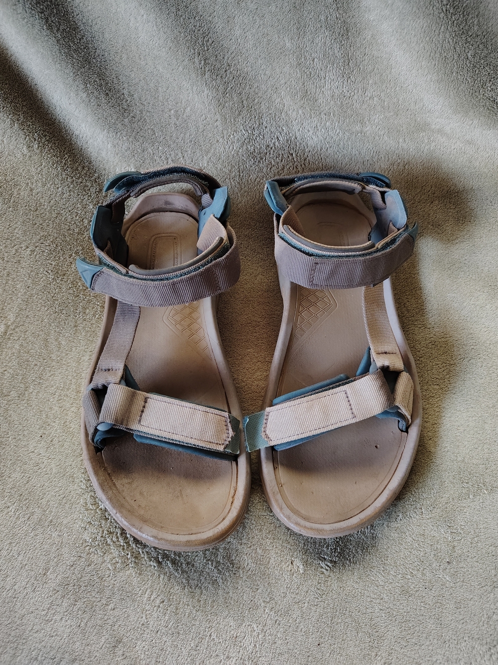Teva Men's Blue and Grey Adjustable Strap Sandals